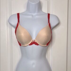 Victoria's Secret Red and Cream Underwire Bra